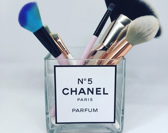 Chanel No5 glass cube make up brush holder