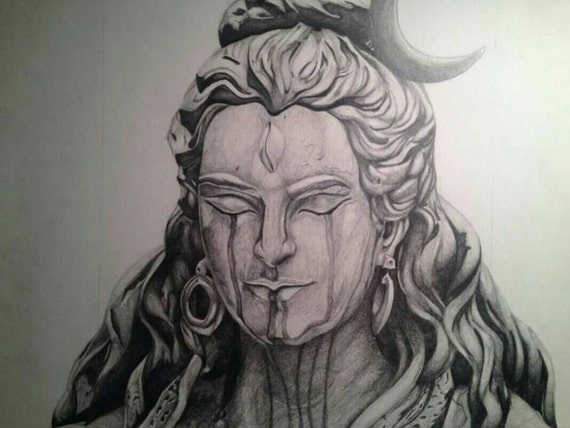 12in x 14in Graphite drawing of Lord Shiva