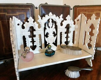 Old shelf - display - bleached travel dressing table
