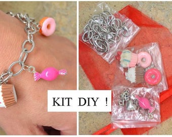 1 x child gourmandise perfume silver Strawberry charm bracelet DIY kit