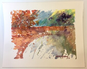 Framed Watercolor Bridge