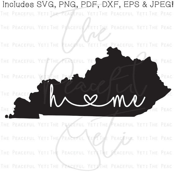 Download Kentucky Home State SVG State Home with Heart Instant