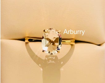 20k solid gold Natural Topaz solitaire gold ring
