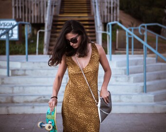 MARTELLO \\ Gold Mottled Lycra Striped Dress