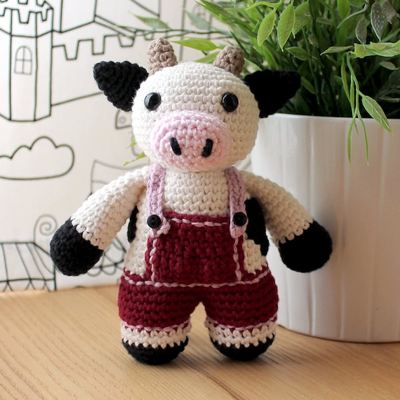 Cow - Animalius. Amigurumi Pattern PDF, Farm Animal Toy, Nursery Doll, Crochet Pattern, Cute Children Gift, DIY, Crafts, Instant download