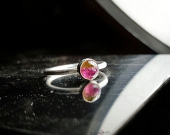 Watermelon Tourmaline Ring Tourmaline Ring Watermelon Tourmaline Gemstone Ring Bi Color Tourmaline Pink Tourmaline Ring Green Tourmaline