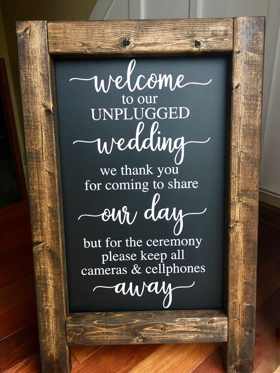 UNPLUGGED WEDDING Wedding Chalkboard Easel Sign
