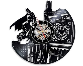 DC Comics Gift For Boy, Birthday Gift, Batman Wall Clock, Wall Clock Vintage, Batman Vinyl Record Wall Clock, Wall Clock Modern