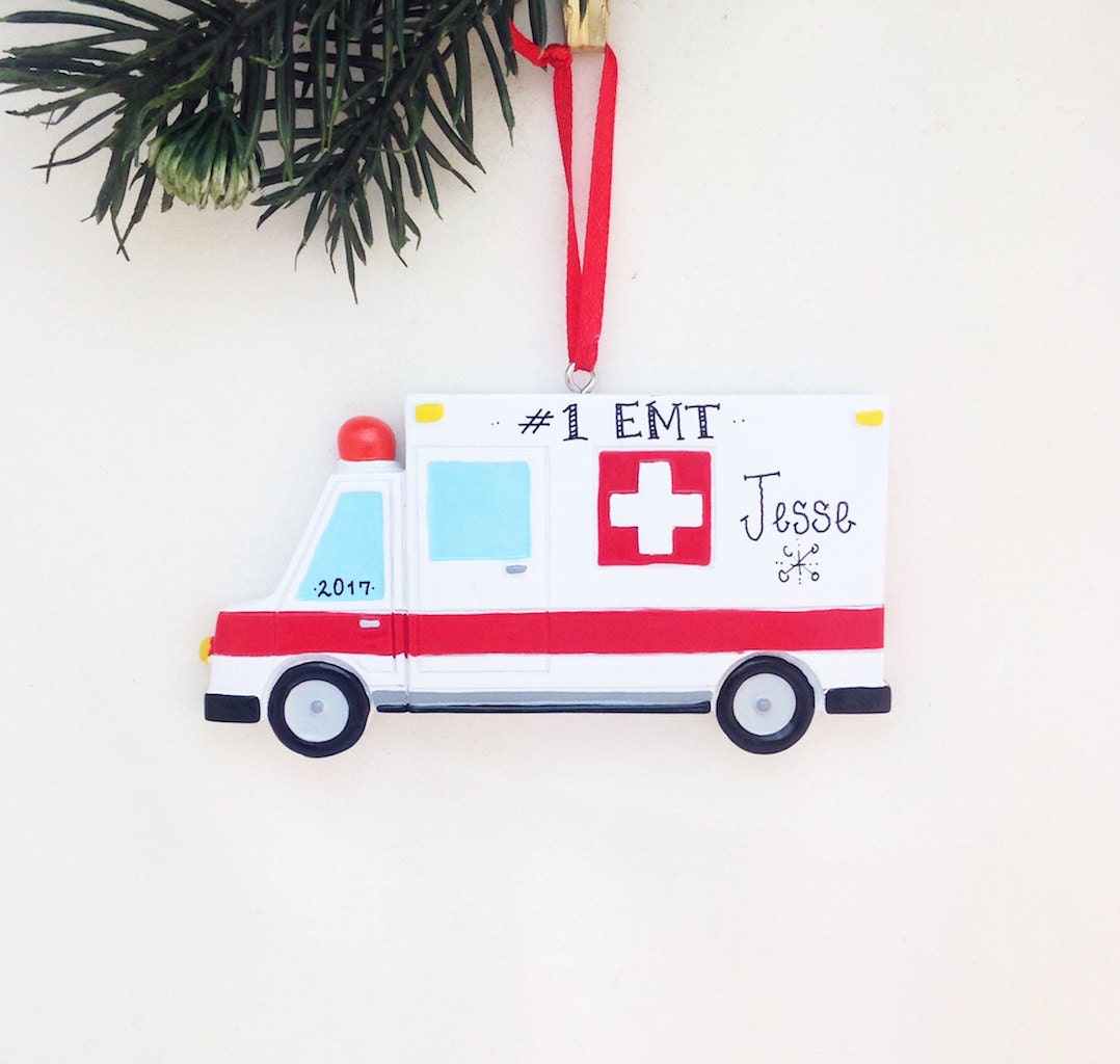Ambulance Personalized Christmas Ornament / Ambulance Ornament