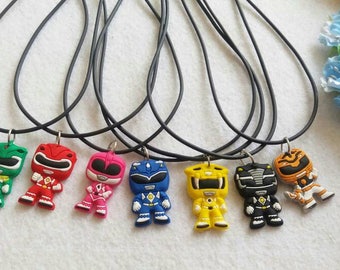 10 Power Rangers Silicone Necklaces