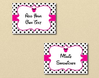 Minnie mouse labels | Etsy