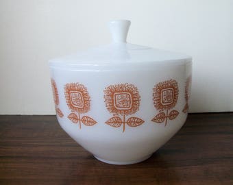Vintage Fire King Milk Glass bowl with lid (#EV244)
