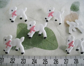 22 pcs of Little White Lamb Button