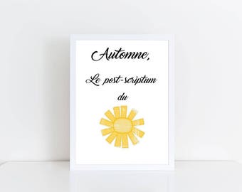 A4 print - Autumn p.s. - quote