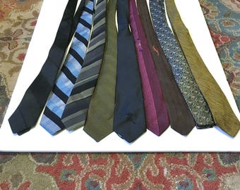 9 Skinny Necktie Tie Lot Vintage Skinny Tie Lot Countess Mara