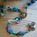 Catholic Holy Rosary, Natural Fiber Merino Wool nylon, Two sided Silver Our Lady center station and scrolled Cross, white blue purple green