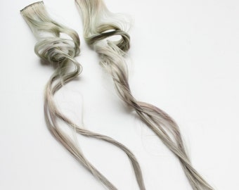 Green Hair Extension, Pastel hair Clip In Extension, Scene Hair, 24 inch extension, Emo hair | Lucky Clover