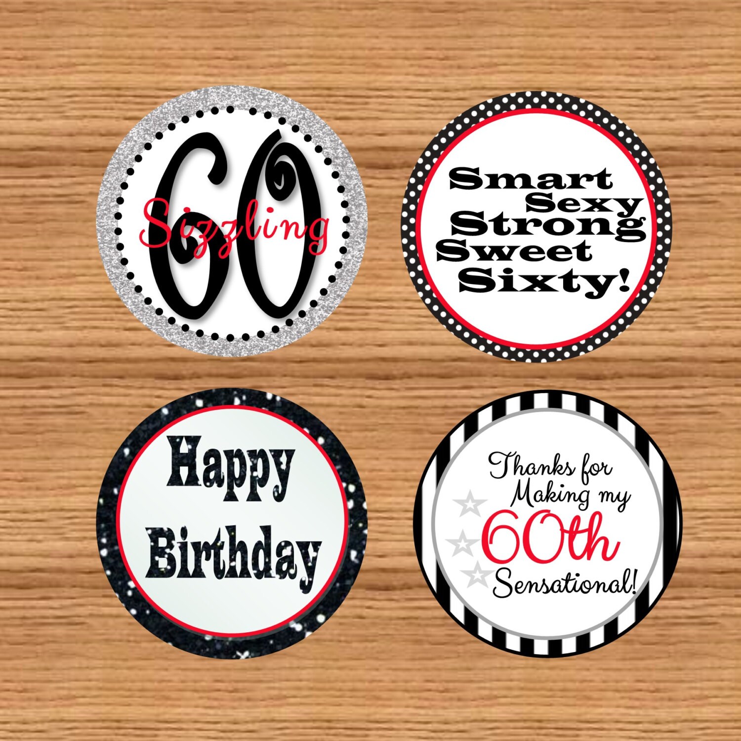 Printable 60th Birthday Favor Tags 60th Birthday Cupcake