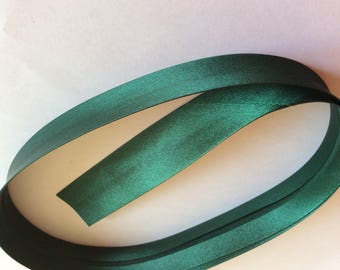25mm silky sateen bias binding, emerald green no43