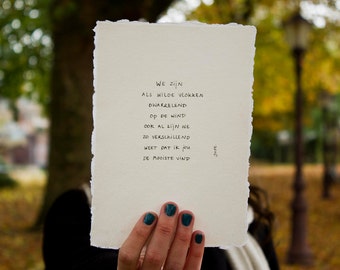 Wild Flakes | Poem on cotton paper