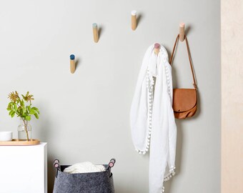 Entryway wall hooks, wall hooks, coat hooks, wood coat rack hooks, kids coat hooks, wall hook, coat hook, wall pegs, WH-07