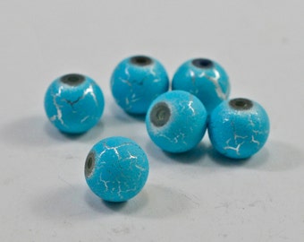 Desert sun, silver-plated turquoise, 8mm - #1335