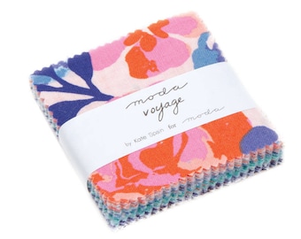 Voyage Mini Charm Pack by Kate Spain from Moda Fabrics, 42 2.5" x 2.5" Squares, Floral
