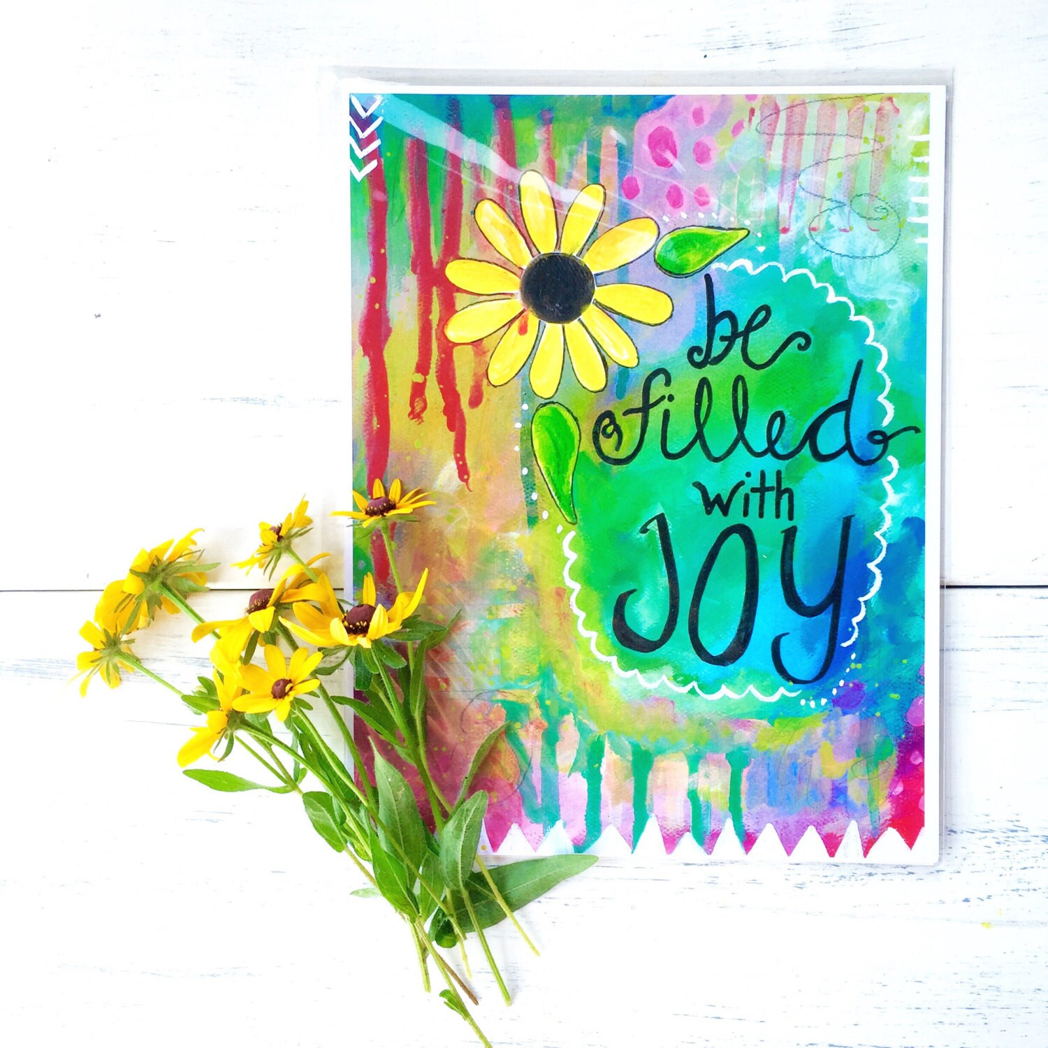 Mixed Media Paper Print Be Filled With Joy