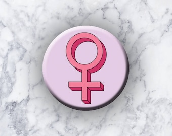 FEMINISM - 1.25" Pinback Button - Girl Power