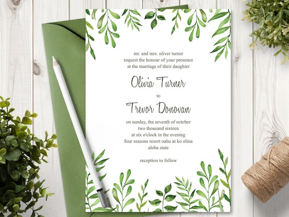 watercolor wedding invitation templates