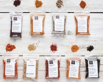 African & Middle East Spice Set - Gift for Foodie - Ras El Hanout - Baharat - Harissa - Sumac - Za'atar - Berbere - Pul Biber - Aleppo Biber