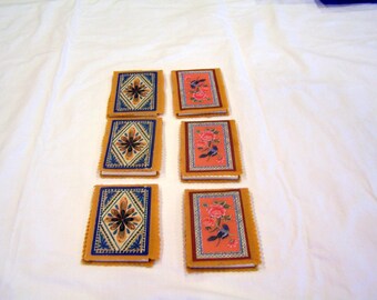 Set of 6 vintage bridge tallys, c. 1970s