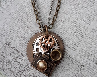 Steampunk necklace | Etsy