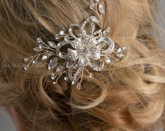 Rhinestone Wedding Comb, Crystal Bridal Hair Comb, Wedding Hair Accessory - Danae
