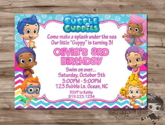 Bubble Guppies Birthday Party Invitations Craft 4