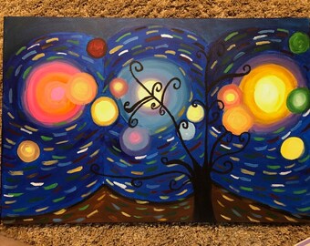 Whimsical Tree Painting