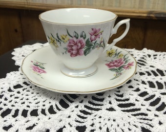 Vintage Floral Teacup & Saucer Set