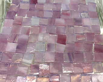 100 1/4" Limited GLAZE LAVENDER PINK Stained Glass Mosaic Tiles T5