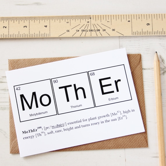 FUNNY MOTHER ELEMENTS Card. Periodic Table Mothers Day