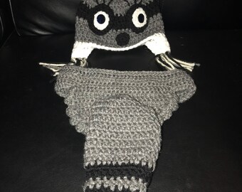 Raccoon costume 0-3 months