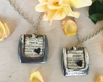 Antique repurposed necklace (rustic/typwriter style)