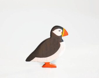 Wooden sea parrot toy Atlantic puffin toy North Pole animals Arctic animals