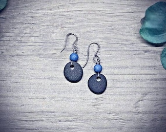 Beach Stone Earrings, Beach Stone Jewelry, Lake Superior Jewelry, Natural Jewelry, Stone Earrings, Earth Earrings, Gift For Women, Handmade
