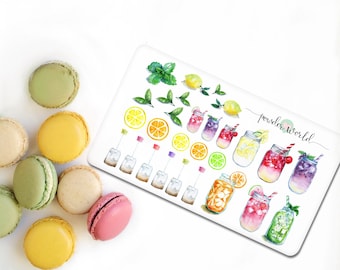Sommer-Aufkleber Eis Tee Zitrone Limette Wassermelone Aufkleber