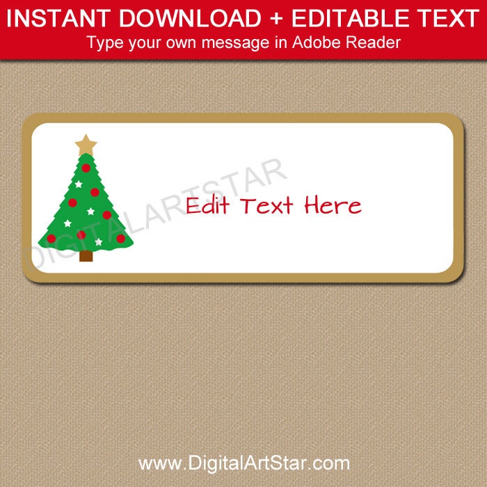 Return Address Labels Christmas Address Labels Holiday