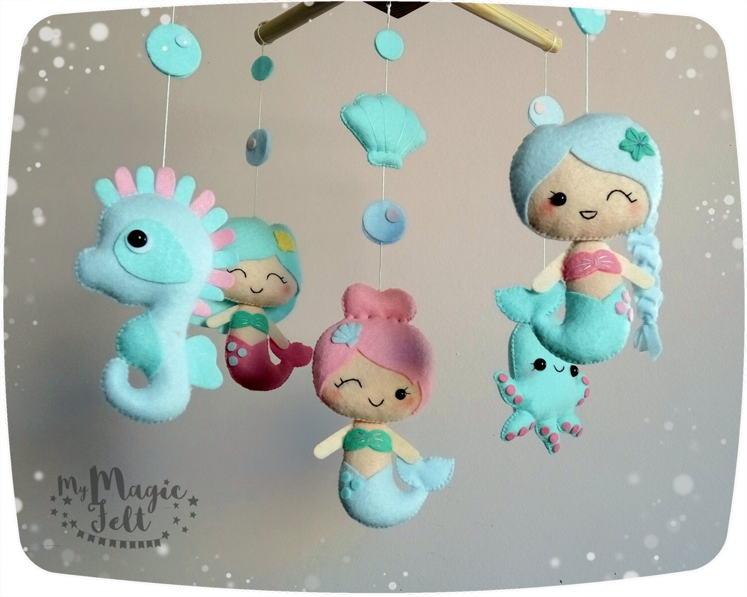 Baby mobile mermaids Crib mobile Mermaids nursery mobile Under