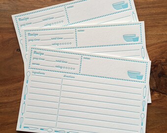 Letterpress Recipe Cards