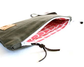Khaki canvas bag, handmade, by NADSAK, - ready to ship-