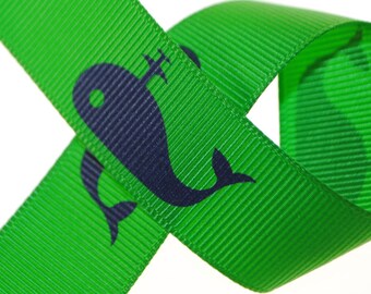 Whale Grosgrain 7/8 inch (22mm) wide - Two, Five, or Ten Yards