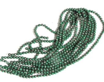 15" Strand of Semi-Precious Malachite Round Beads for Jewelry Making